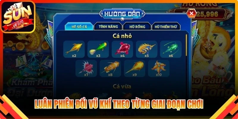 Luân phiên đổi vũ khí theo từng giai đoạn chơi